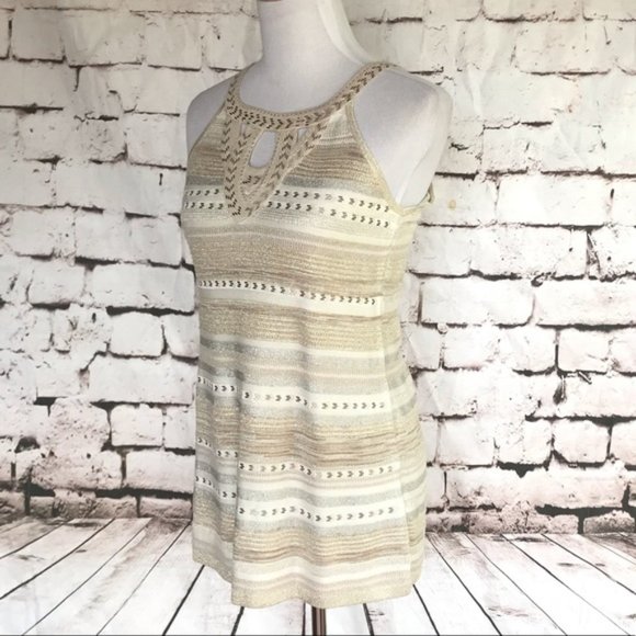 WHBM Warm Neutral Embellished Halter Top - Picture 6 of 7